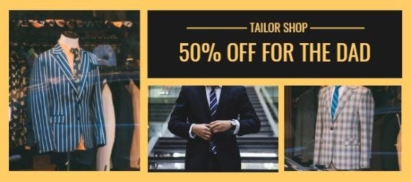suit, gentleman, clothes, Menswear Clothing Store Father's Day Coupon Gift Certificate Template