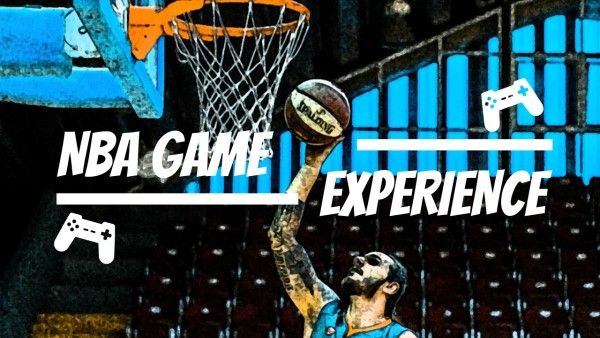 basketball, social media, player, Blue NBA Game Advertisement Youtube Thumbnail Template
