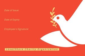 love, peace, volunteer, Charity Organization Card ID Card Template