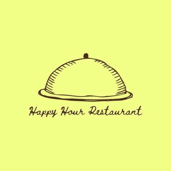 黄色和简单的餐厅销售 Logo