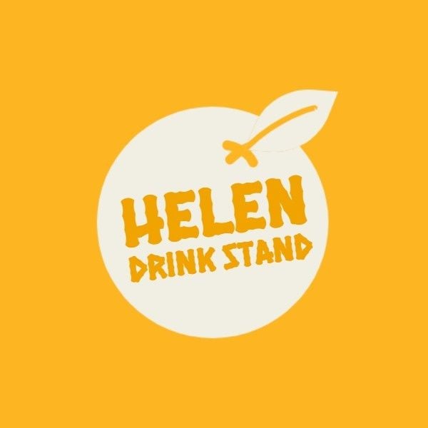 brand, branding, food, Yellow And White Drink Sales Logo Template