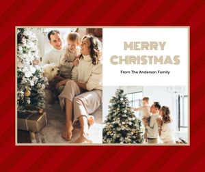 红色圣诞愿望爱情家庭拼贴画 Facebook帖子