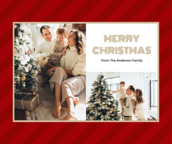 红色圣诞愿望爱情家庭拼贴画 Facebook帖子