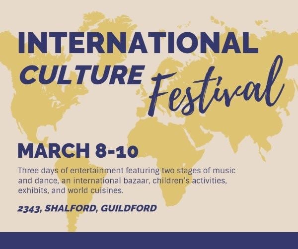 education, club, shape, International Culture Festival Facebook Post Template