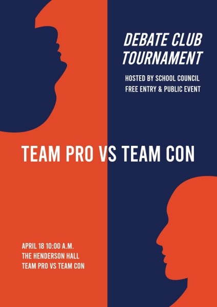 Black And Blue Debate Club Tournament  Poster