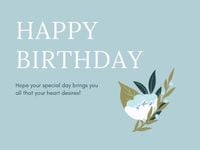 happy birthday, greeting, wishing, Blue Birthday Card Template