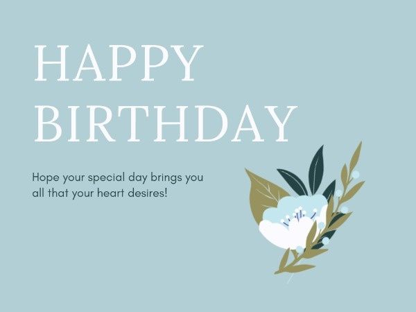happy birthday, greeting, wishing, Blue Birthday Card Template