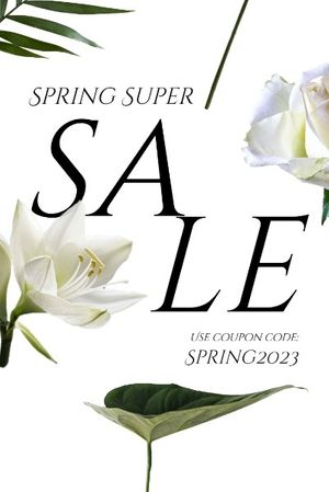 discount, store, shop, Simple Floral Spring Sale Pinterest Post Template