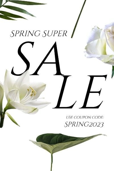 Simple Floral Spring Sale Pinterest Post