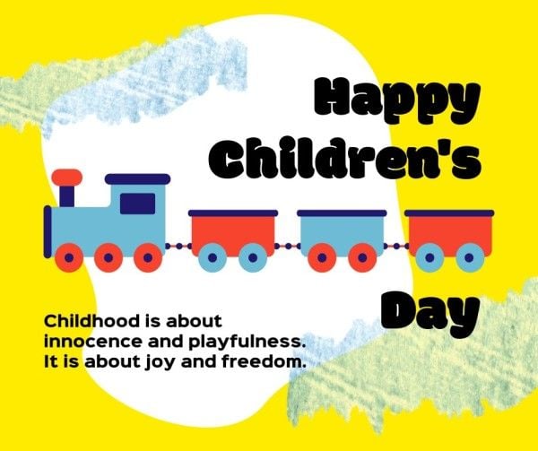 greeting, celebration, toy, Happy Children's Day Facebook Post Template