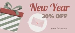 new year, new year offer, gift box, Holiday Event Sale Gift Certificate Template