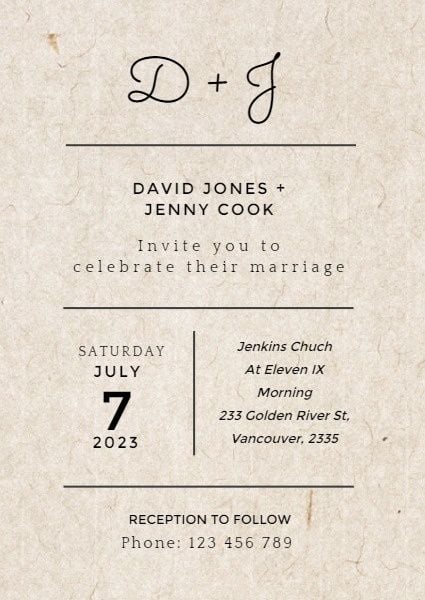 Typography Wedding Invitation Invitation