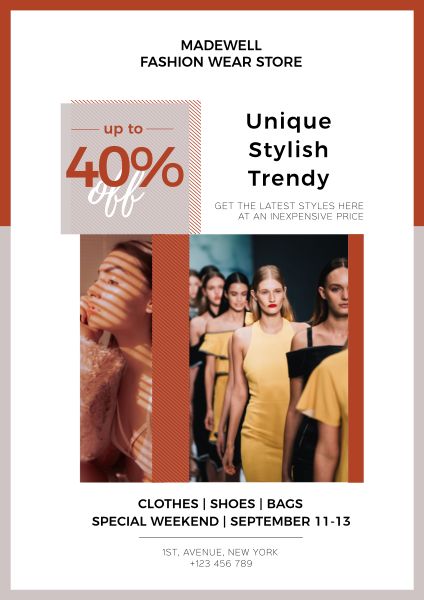 Women Clothes Store Discount Poster