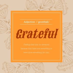 Orange Thanksgiving Grateful Definition Instagram Post