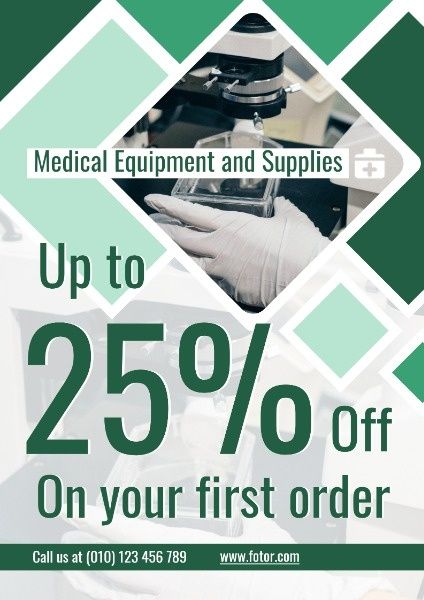 hospital, business, agency, Green Medical Equipment Sale Poster Template