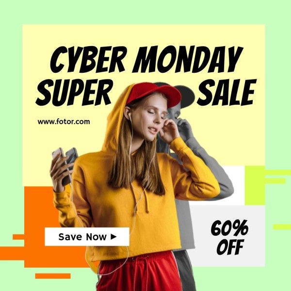 e-commerce, online shopping, discount, Cyber Monday Sale Promotion Instagram Post Template