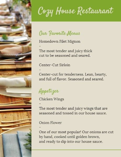 dinner, party, food, Green And Yellow Restaurant Menu Template