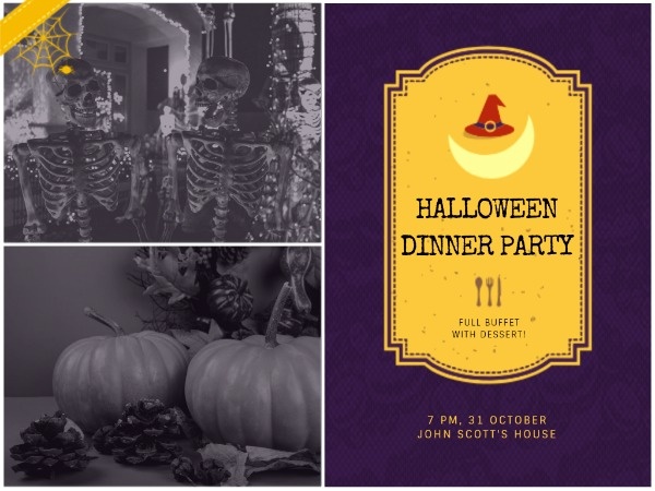 Halloween Dinner Party Invitation Card