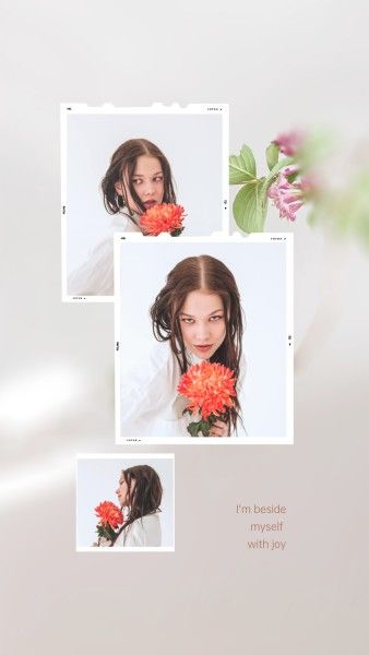 White Simple Photo Collage Mobile Wallpaper
