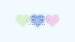 curved text, motivational, encouragement, Pastel Illustration Hearts And Quote Text Desktop Wallpaper Template