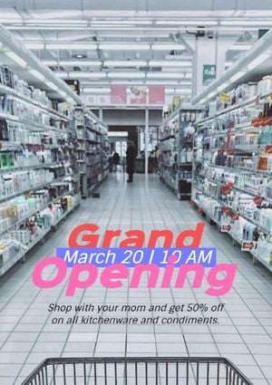 store, shop, retail, Market Grand Opening Sale Flyer Template