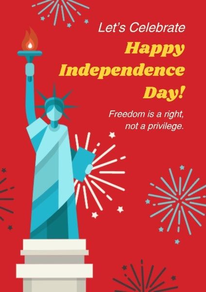 national, statue of liberty, happy, Independence Day Celebration Poster Template