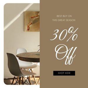 chairs, promotions, discounts, Brown Furniture Instagram Ad Template
