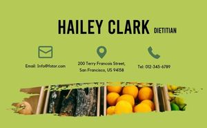 cooking, diet, life, Green Fresh Cooked Food Business Card Template