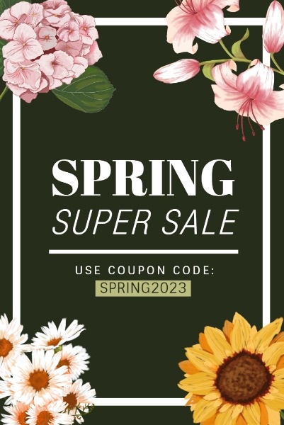 Black Spring Sale Pinterest Post