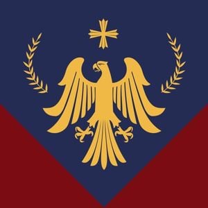 team, club, symbol, Blue And Red Eagle Flag Logo Template