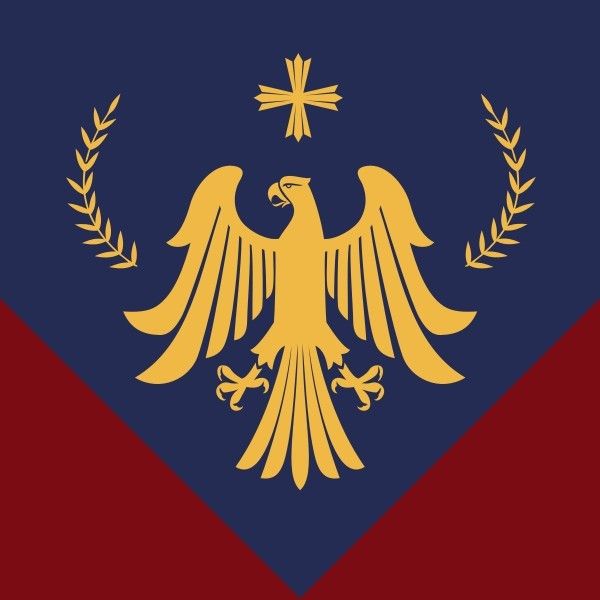 青と赤の鷲の旗 ロゴ