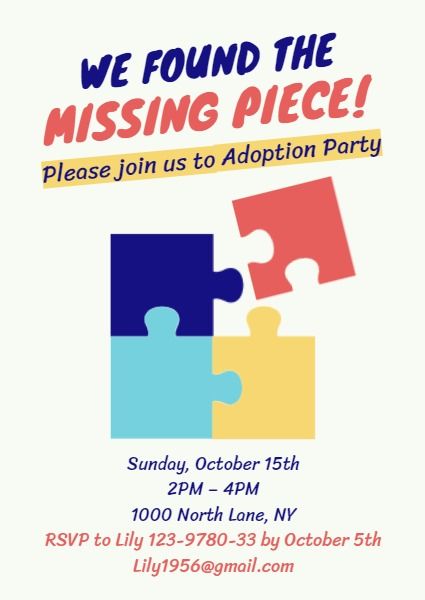 adoption, adoption party, charity, Foster Care Invitation Template