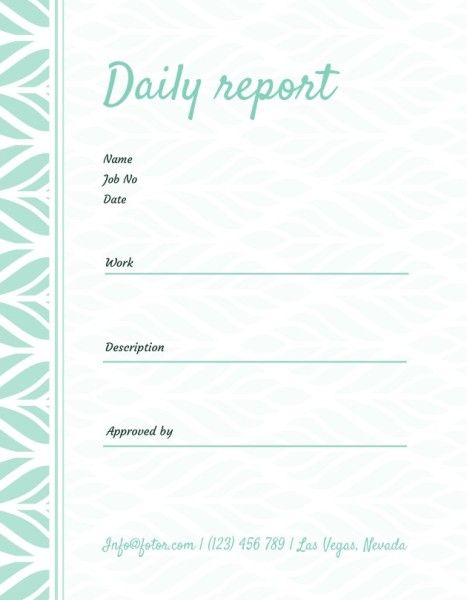  task,  list,  progress, Green Modern Work Book Daily Report Template