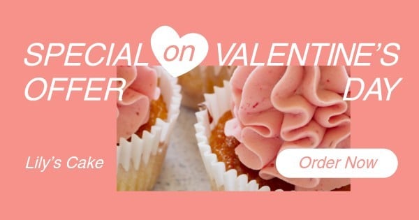 ピンクバレンタインケーキセールETSYカバー写真 Facebook広告