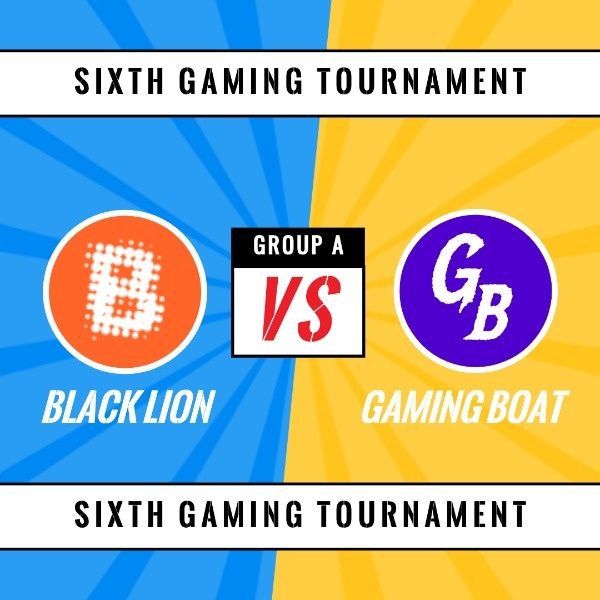 fight, game, vs, Blue And Yellow Gaming Tournament Instagram Post Template