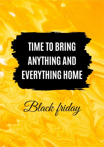 Yellow Black Friday Shopping Quote 英文海报