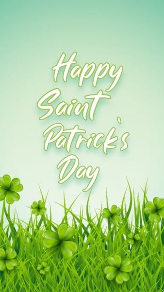st patricks day, happy st patricks day, st. patrick, Green Clover Saint Patricks Day Wish Instagram Story Template