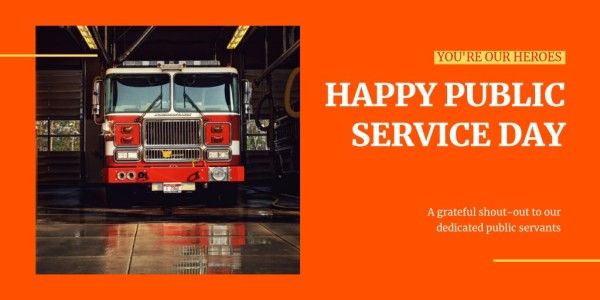 life, safety, security, Red Happy Public Service Day Twitter Post Template