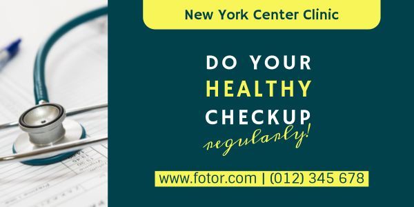 hospital, medical, clinic, Healthy Checkup Twitter Post Template