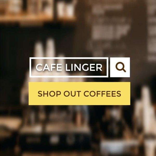cafe, drink, beverage, Yellow Coffee Branding Post Instagram Post Template