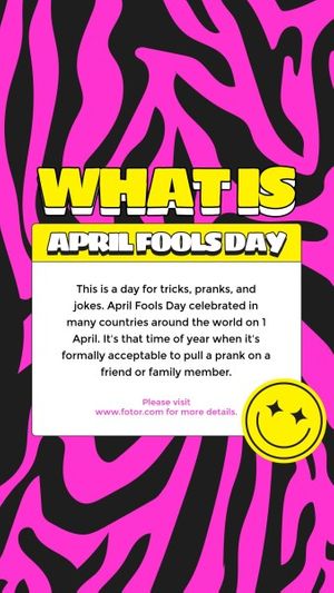 april fools' day, event, celebration, Pink Abstract  What Is April Fools Day Instagram Story Template