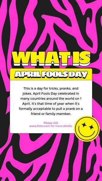 april fools' day, event, celebration, Pink Abstract  What Is April Fools Day Instagram Story Template
