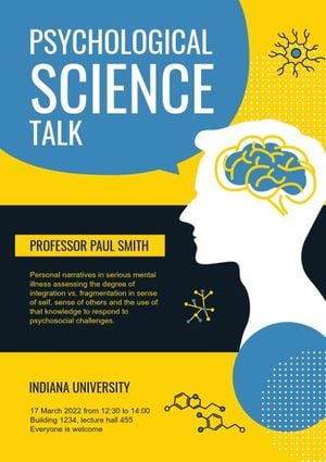 dialogue, lecture, medical, Psychology Science Talk Poster Template