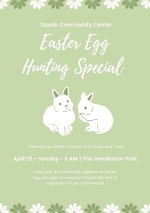 egg hunting, happy, event, Green Have A Fun Easter Flyer Template