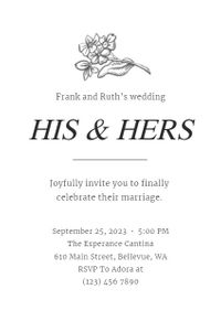 シンプルな結婚式の招待状 招待状