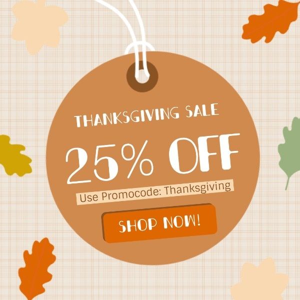 sale, holiday, life, Orange Thanksgiving Discount Instagram Post Template