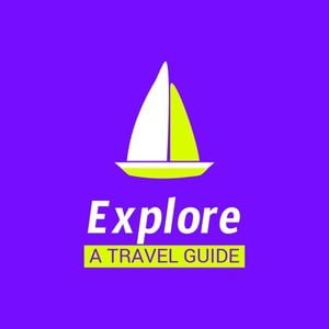 ship, traveler, venture, Purple Explore Travel Guide Logo Template