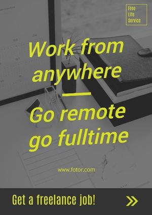 freelance, freelancer, business, Remote Work Ads Poster Template