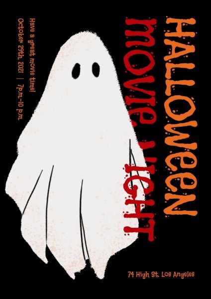 movie night, event, business, Halloween Movie Poster Template