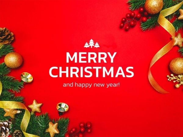 レッドクリスマスと年末年始のご挨拶 メッセージカード